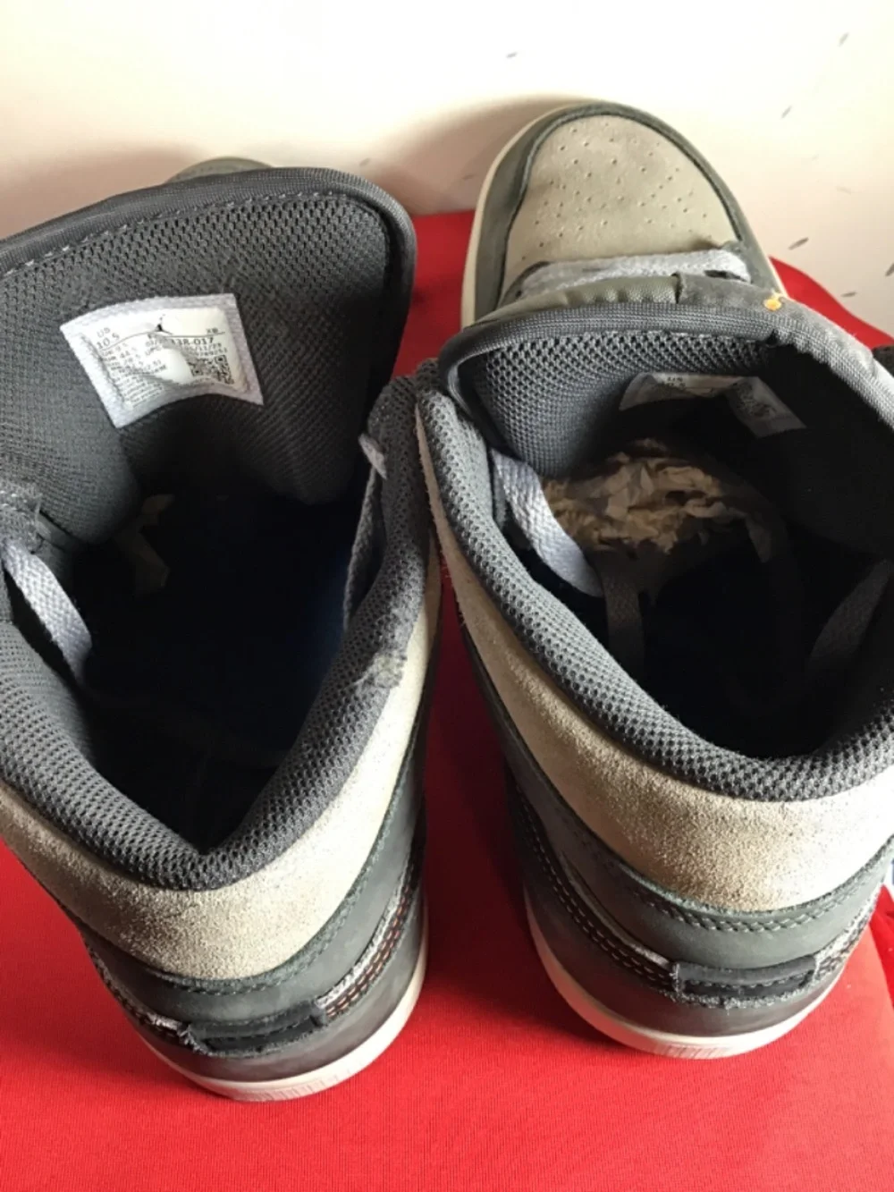 Jordan High Top Sneakers Gray with Orange Accents